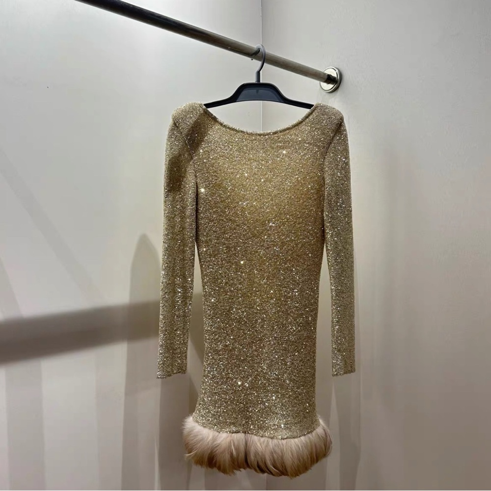 Authentic Saint Laurent Gold Sequin Garment